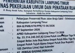 Pengerjaan Jalan Braja Sakti–Sriminosari Berlanjut, Warga Soroti Dampak Debu